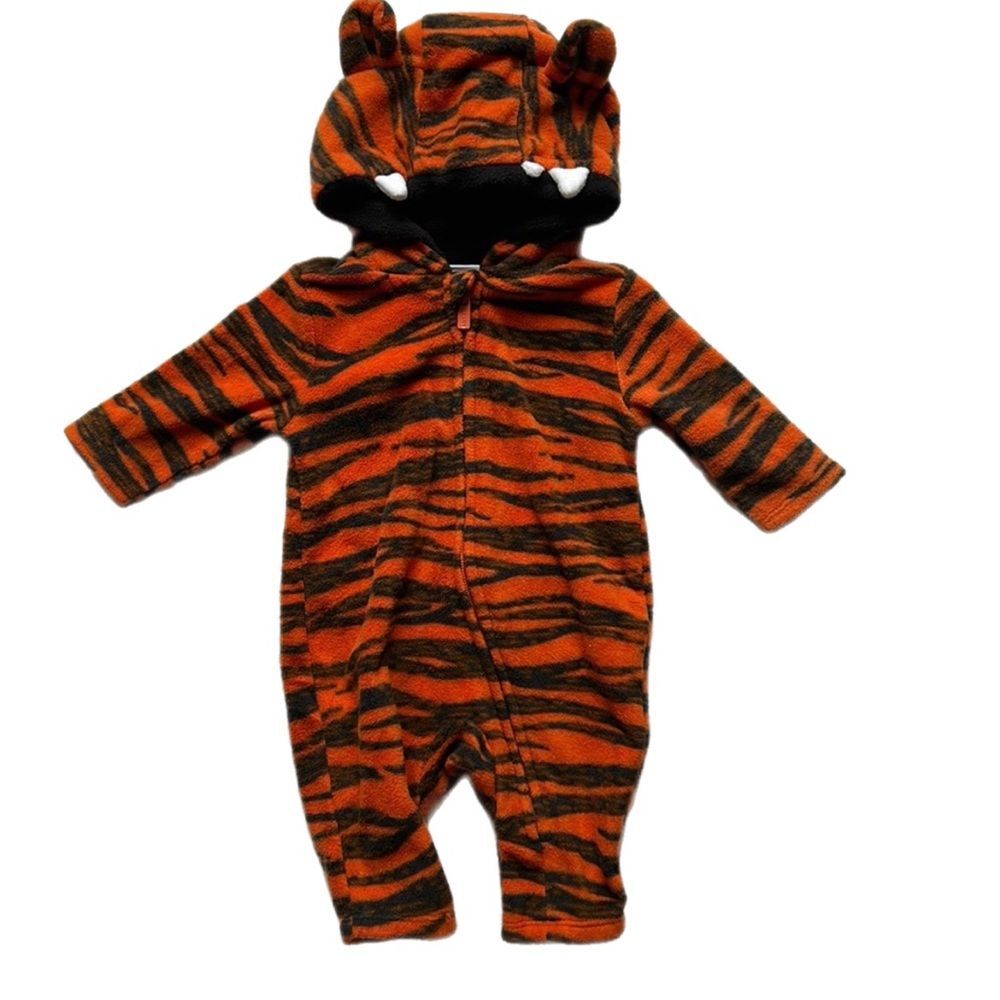 Old Navy Orange and Black Tiger Hooded Baby Costume Romper